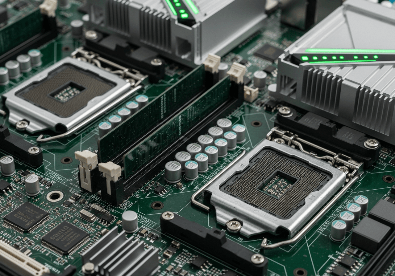 Výkonná serverová základní deska v datacentru DC6